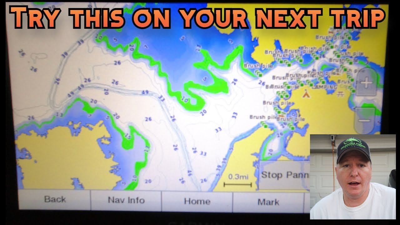 Using depth shading on a fish finder to identify productive water
