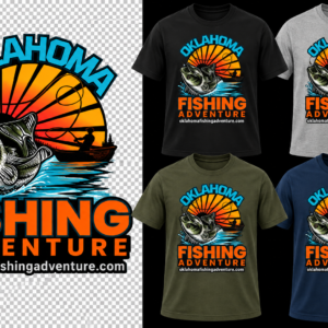 OFA logo T-shirt four-color mockup in Black, Heather Gray, Military Green, and Navy